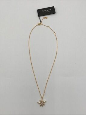 BN Kate Spade Gold-Tone Pearl Flower Pendant Necklace